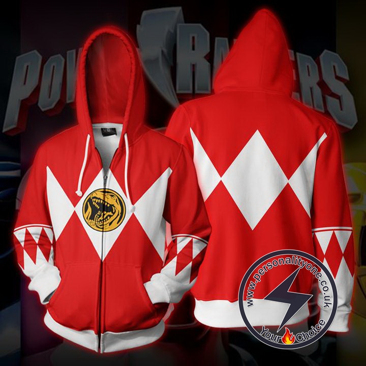 Power Rangers Red Zip Up Hoodie Jacket